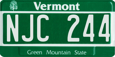 VT license plate NJC244
