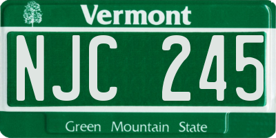 VT license plate NJC245