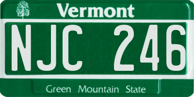 VT license plate NJC246