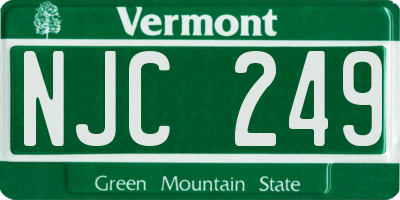 VT license plate NJC249