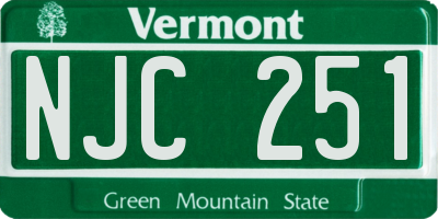 VT license plate NJC251