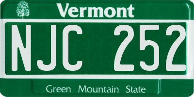 VT license plate NJC252