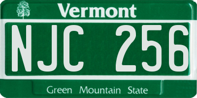 VT license plate NJC256