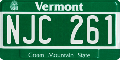 VT license plate NJC261
