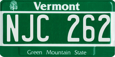 VT license plate NJC262
