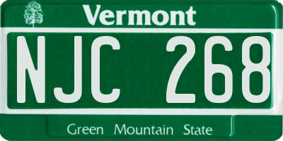 VT license plate NJC268