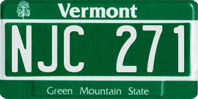 VT license plate NJC271