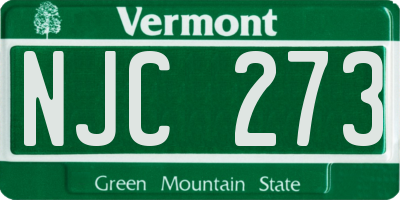 VT license plate NJC273
