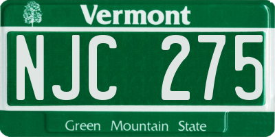 VT license plate NJC275