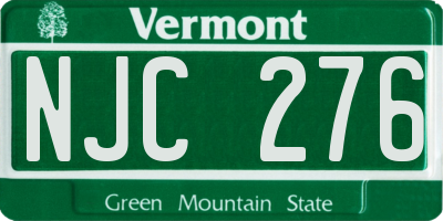 VT license plate NJC276