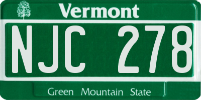 VT license plate NJC278