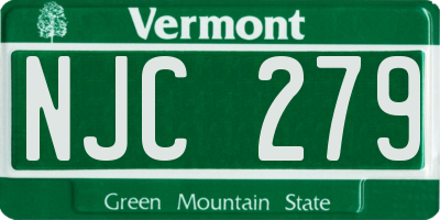 VT license plate NJC279