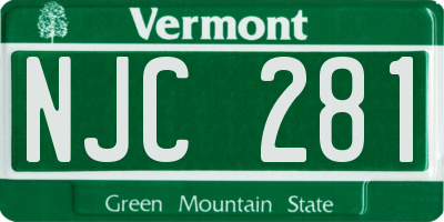 VT license plate NJC281