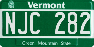 VT license plate NJC282