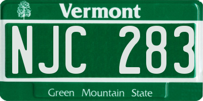 VT license plate NJC283