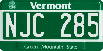 VT license plate NJC285