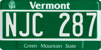 VT license plate NJC287
