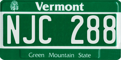 VT license plate NJC288