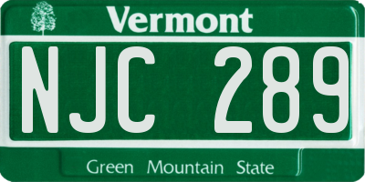 VT license plate NJC289