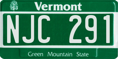 VT license plate NJC291