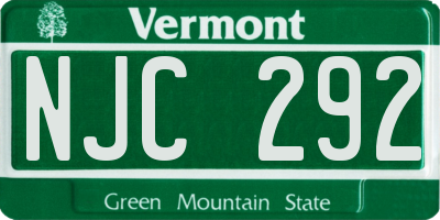 VT license plate NJC292