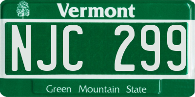 VT license plate NJC299