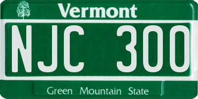 VT license plate NJC300