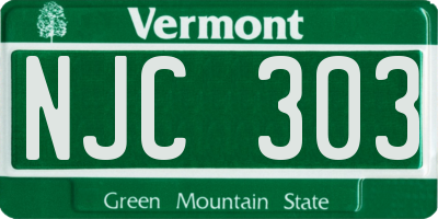 VT license plate NJC303