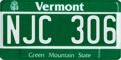 VT license plate NJC306