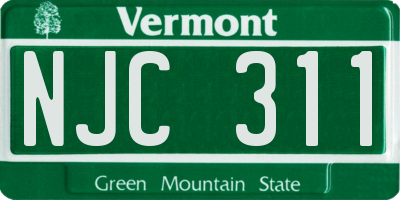 VT license plate NJC311