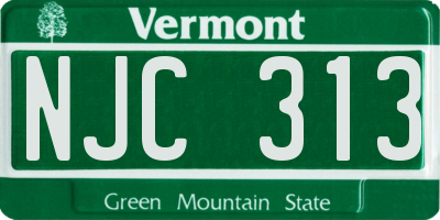 VT license plate NJC313