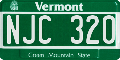 VT license plate NJC320