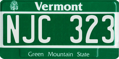 VT license plate NJC323