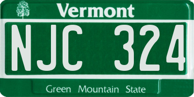 VT license plate NJC324