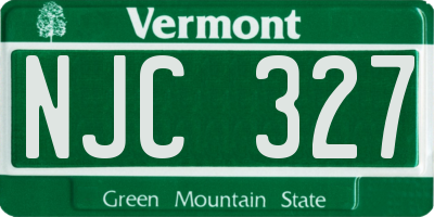 VT license plate NJC327