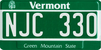 VT license plate NJC330
