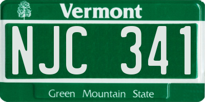 VT license plate NJC341