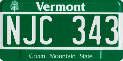 VT license plate NJC343
