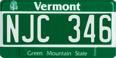 VT license plate NJC346
