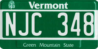VT license plate NJC348