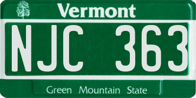 VT license plate NJC363