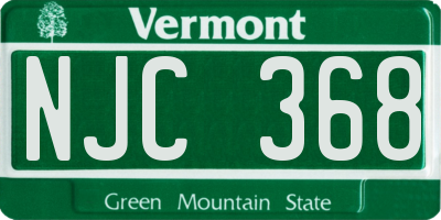 VT license plate NJC368