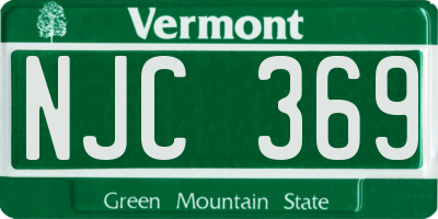VT license plate NJC369