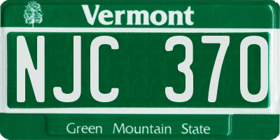 VT license plate NJC370