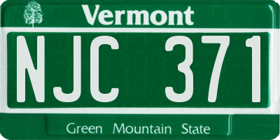 VT license plate NJC371