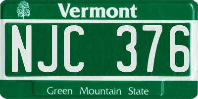 VT license plate NJC376