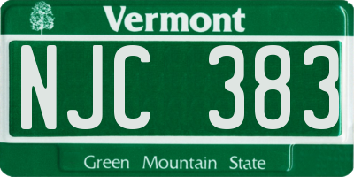VT license plate NJC383