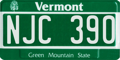 VT license plate NJC390
