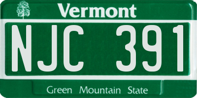 VT license plate NJC391