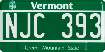 VT license plate NJC393